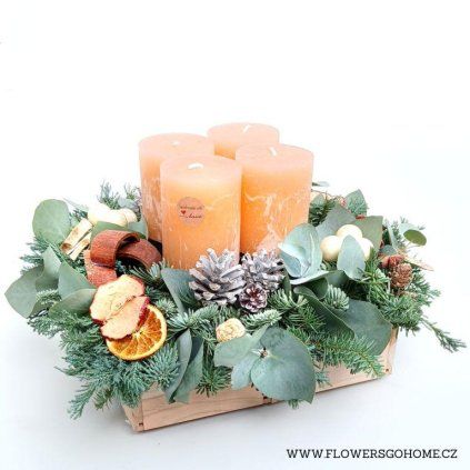 Adventní svícen rustikální svíčky