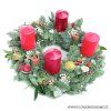 Adventní věnec s eukalyptem červený