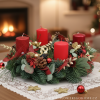 Adventní věnec červený velký 40 cm